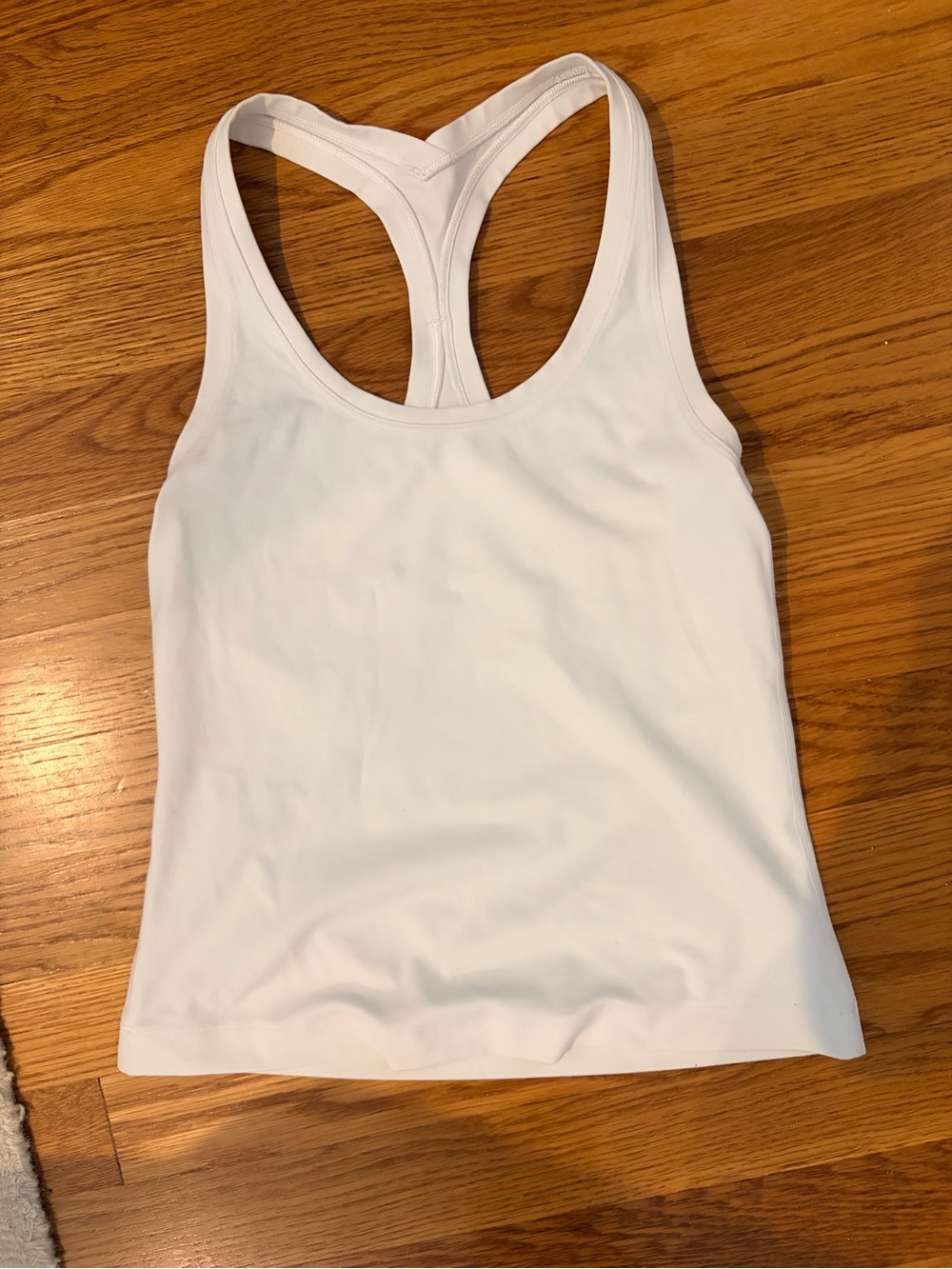 Lululemon White Waist length Racerback Tank Top